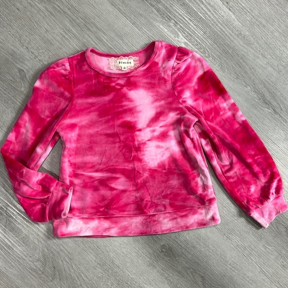 Btween • girls velour tie dye long sleeve sweater top